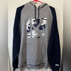 Routine Baseball Gray White Blue Hoodie Sweatshirt Camo Graphics Sz XL